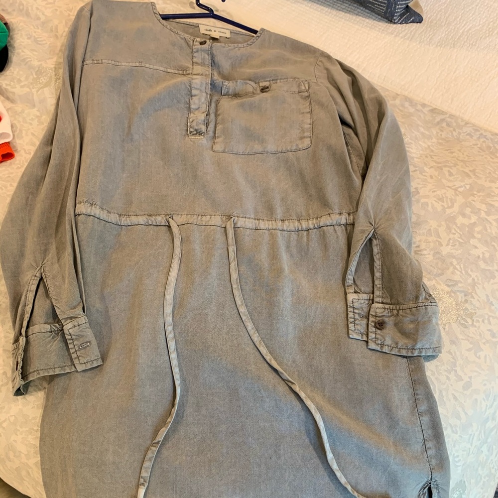 Cloth & Stone Grey Drawstring Dress sz XS